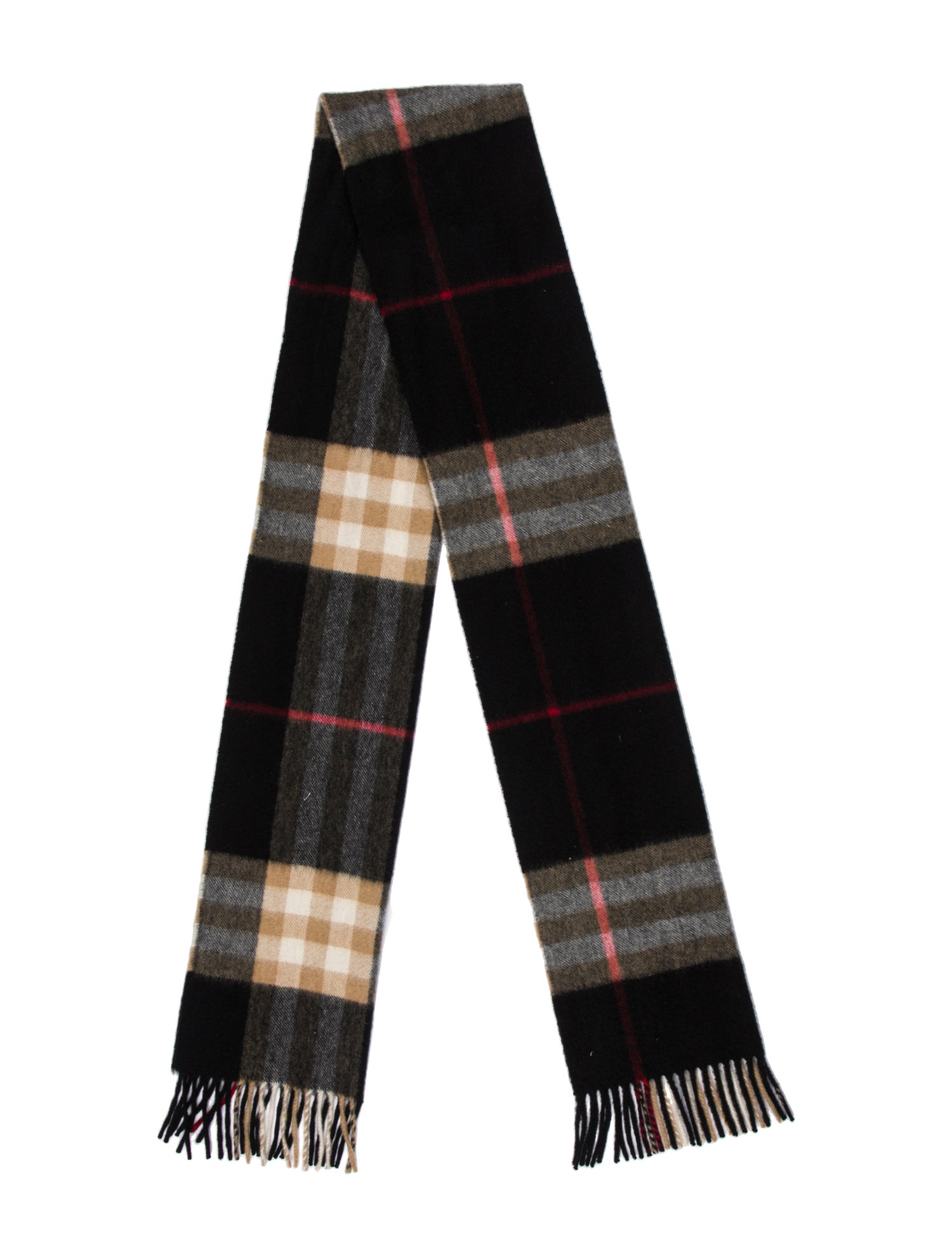 Burberry Cashmere Plaid Print Scarf
