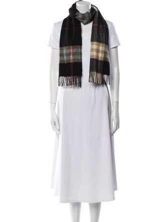 Burberry Cashmere Plaid Print Scarf