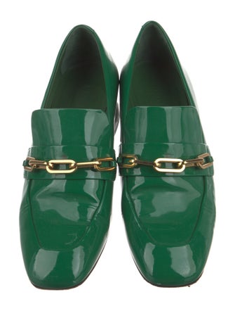 Burberry Patent Leather Chain-Link Accents Pumps