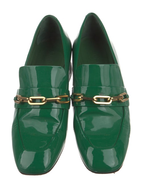 Burberry Patent Leather Chain-Link Accents Pumps