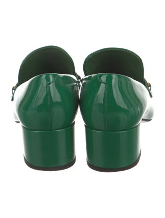 Burberry Patent Leather Chain-Link Accents Pumps