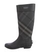 Burberry Rubber Plaid Print Rain Boots
