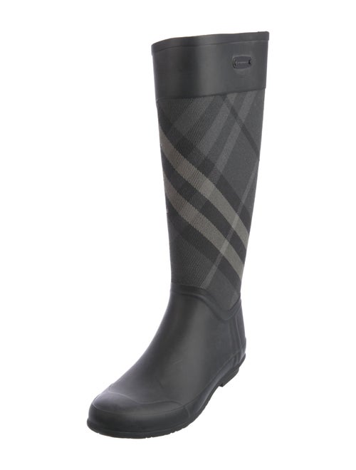 Burberry Rubber Plaid Print Rain Boots