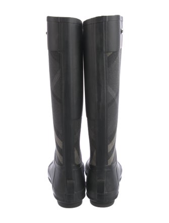 Burberry Rubber Plaid Print Rain Boots