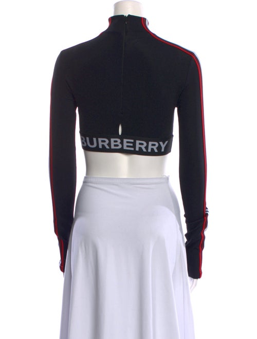 Burberry Graphic Print Mock Neck Crop Top