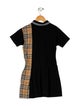Burberry Cotton Pattern Print Pleated Dress