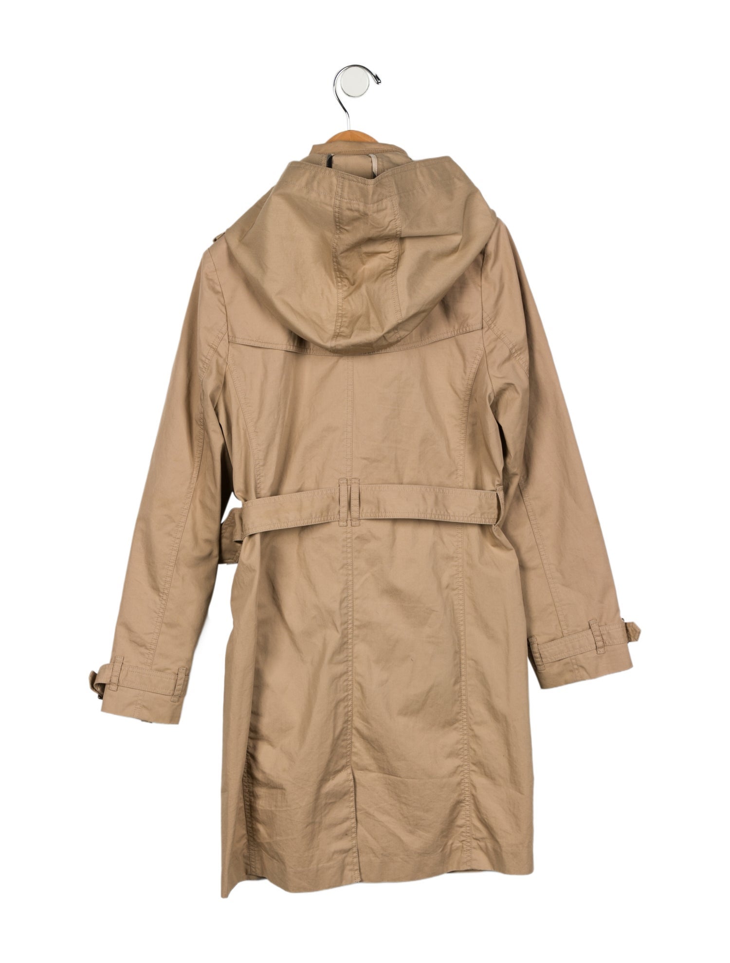 Burberry Kids' Solid Hooded Trench Coat