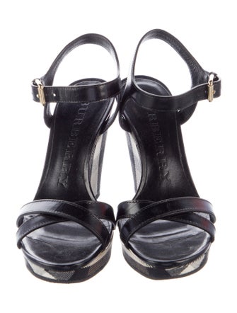 Burberry Nova Check Pattern Leather Sandals
