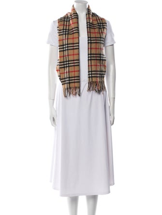 Burberry Cashmere Nova Check Pattern Scarf