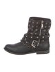 Burberry Leather Chain-Link Accents Combat Boots