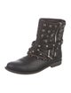 Burberry Leather Chain-Link Accents Combat Boots