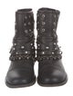 Burberry Leather Chain-Link Accents Combat Boots