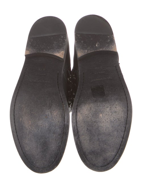 Burberry Leather Chain-Link Accents Combat Boots