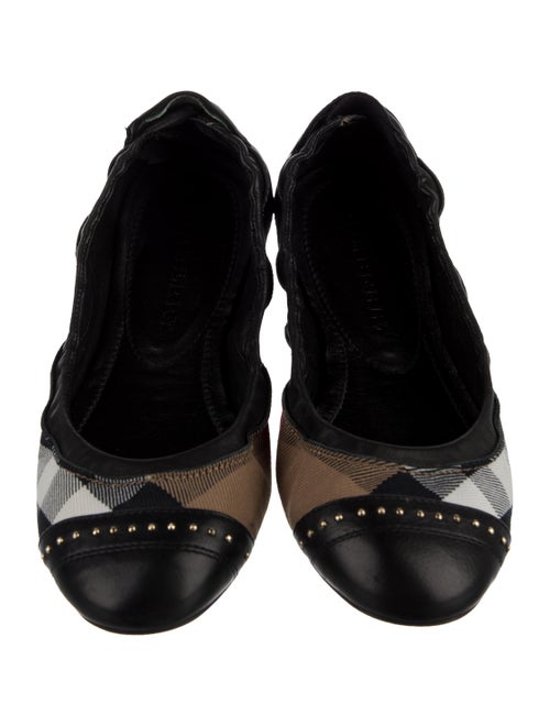 Burberry House Check Pattern Leather Ballet Flats