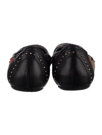 Burberry House Check Pattern Leather Ballet Flats