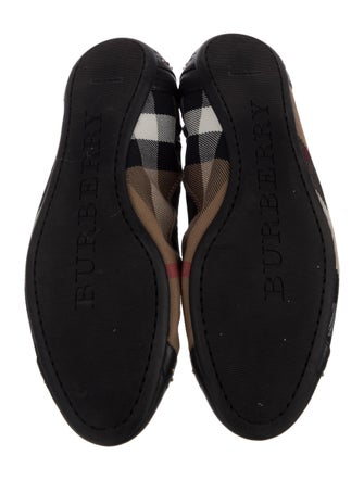 Burberry House Check Pattern Leather Ballet Flats