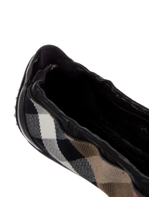 Burberry House Check Pattern Leather Ballet Flats