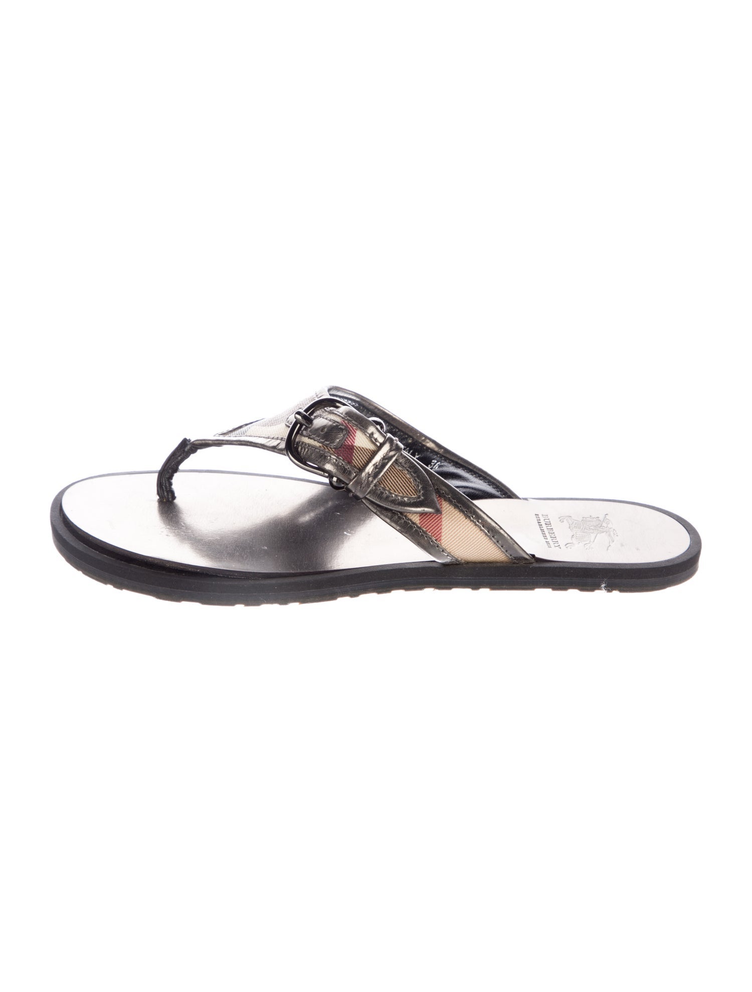 Burberry Prorsum Nova Check Pattern Flip Flops