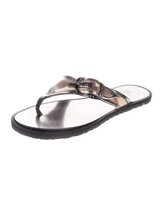 Burberry Prorsum Nova Check Pattern Flip Flops