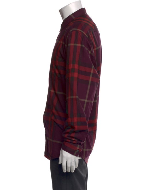 Burberry Plaid Print Long Sleeve Shirt