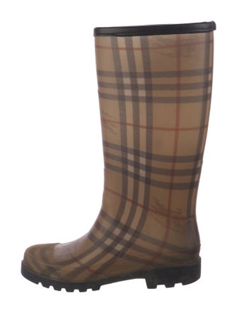 Burberry Horseferry Check Pattern Rubber Rain Boots