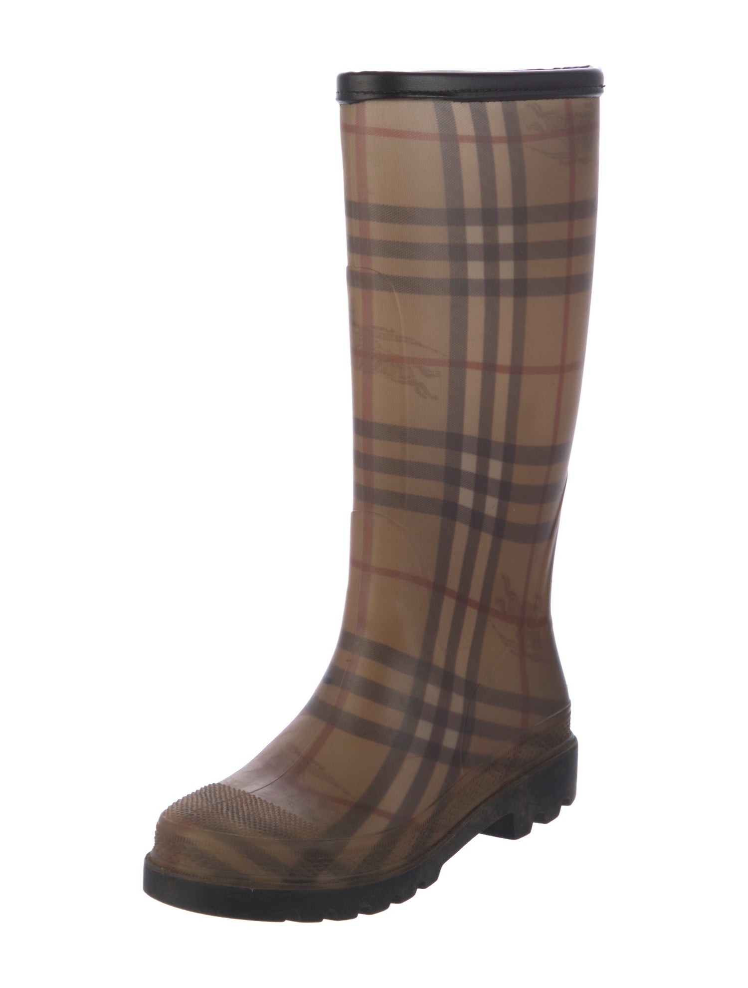 Burberry Horseferry Check Pattern Rubber Rain Boots