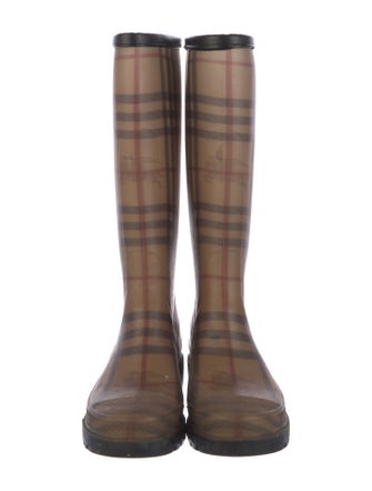 Burberry Horseferry Check Pattern Rubber Rain Boots