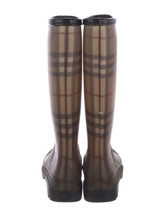Burberry Horseferry Check Pattern Rubber Rain Boots