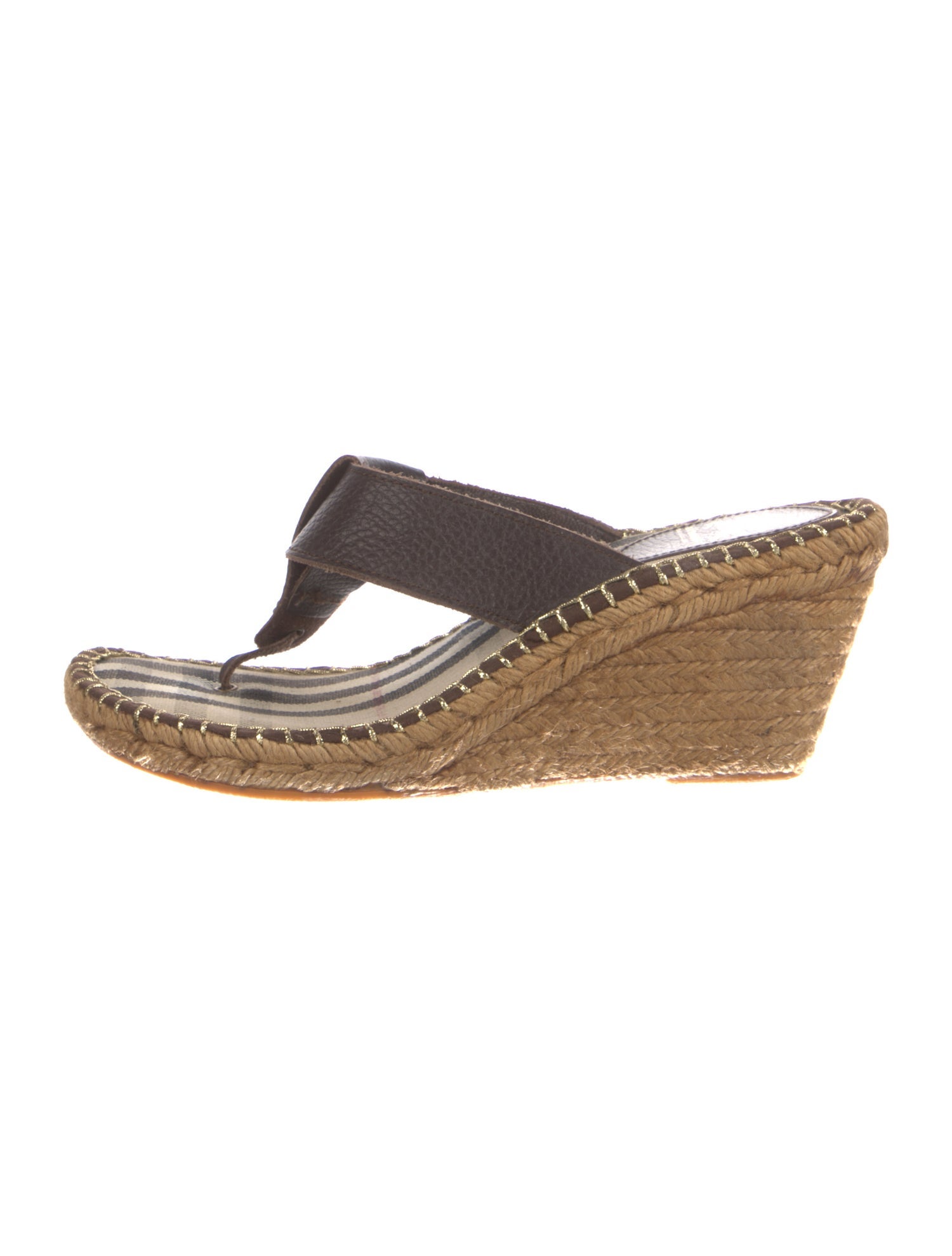 Burberry Leather Striped Espadrilles