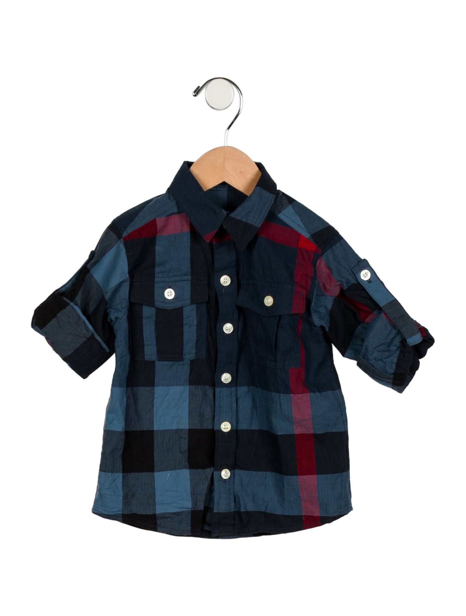 Burberry Cotton Pattern Print Long Sleeve Shirt