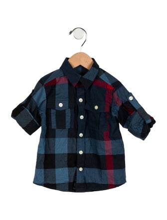 Burberry Cotton Pattern Print Long Sleeve Shirt