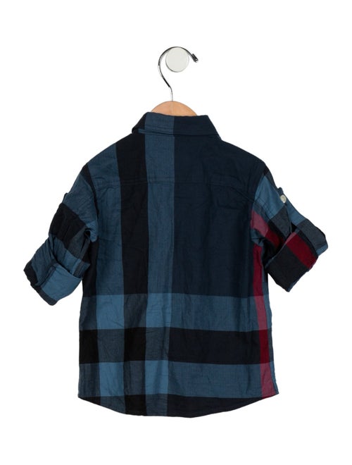 Burberry Cotton Pattern Print Long Sleeve Shirt