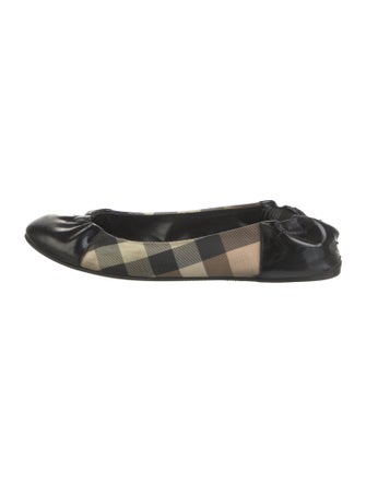 Burberry Patent Leather Printed Ballet Flats