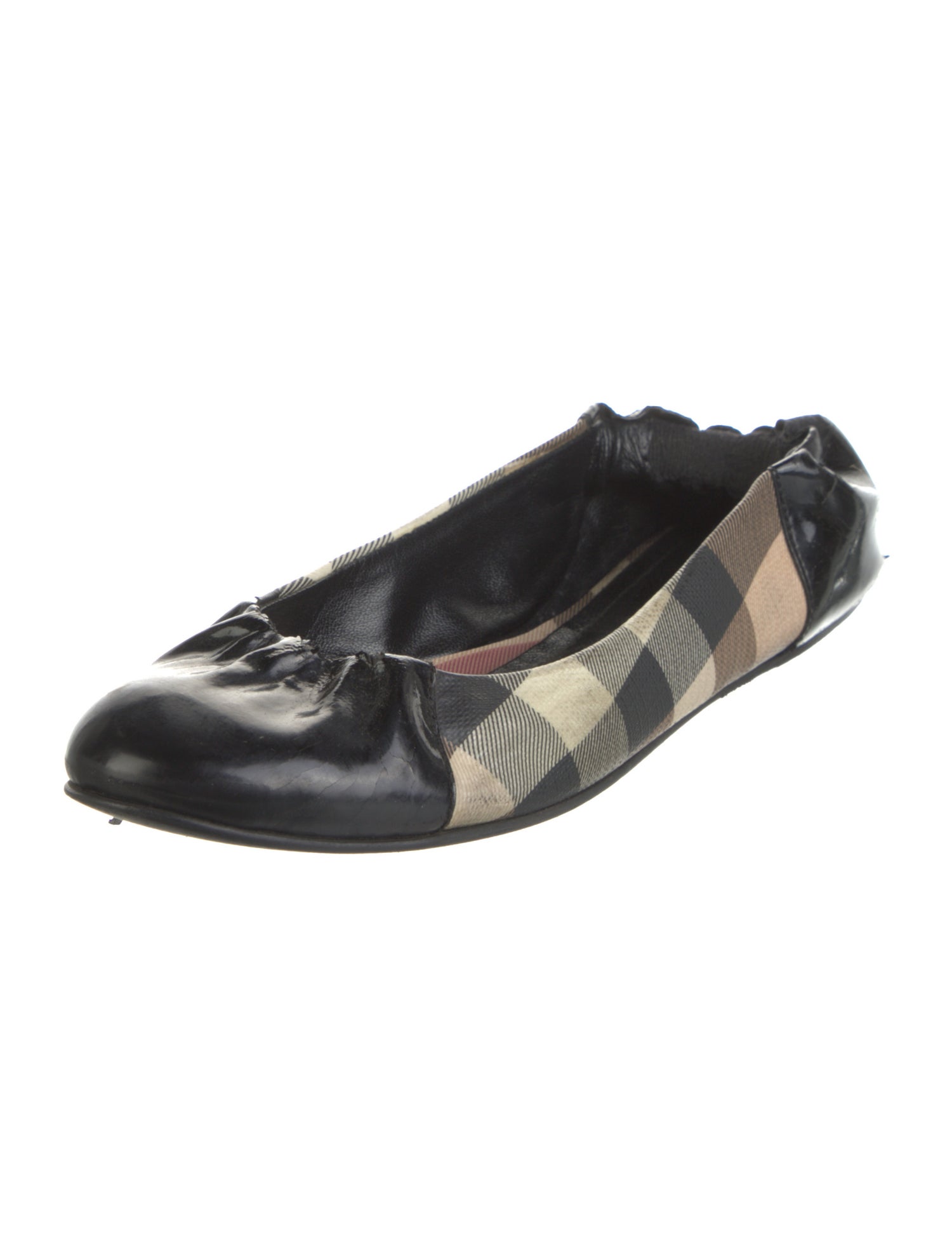 Burberry Patent Leather Printed Ballet Flats