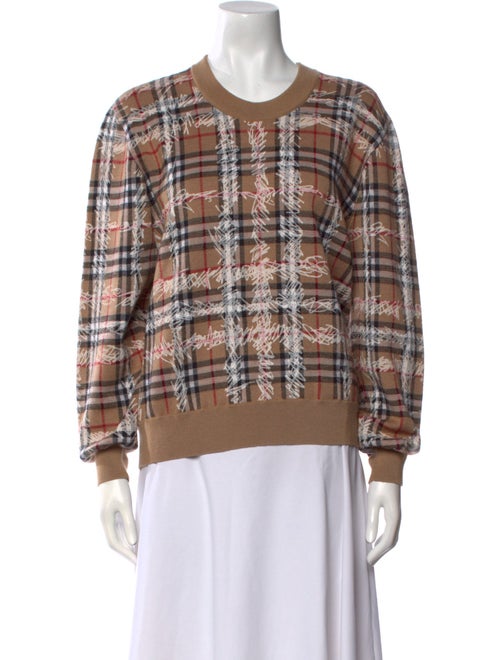 Burberry Merino Wool Plaid Print Sweater