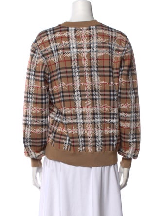 Burberry Merino Wool Plaid Print Sweater