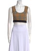Burberry Nylon Plaid Print Crop Top
