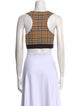 Burberry Nylon Plaid Print Crop Top