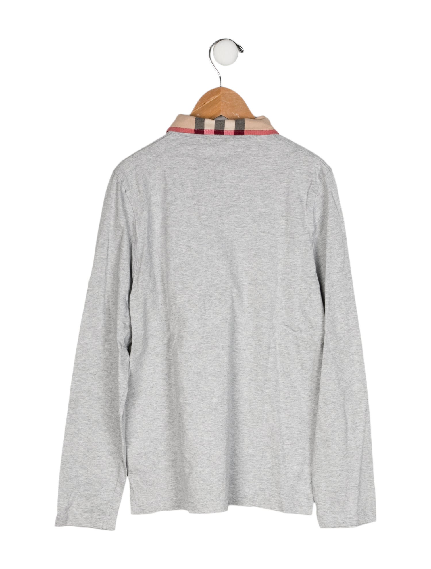 Burberry Boys' Pattern Printed Long Sleeve Polo Shirt