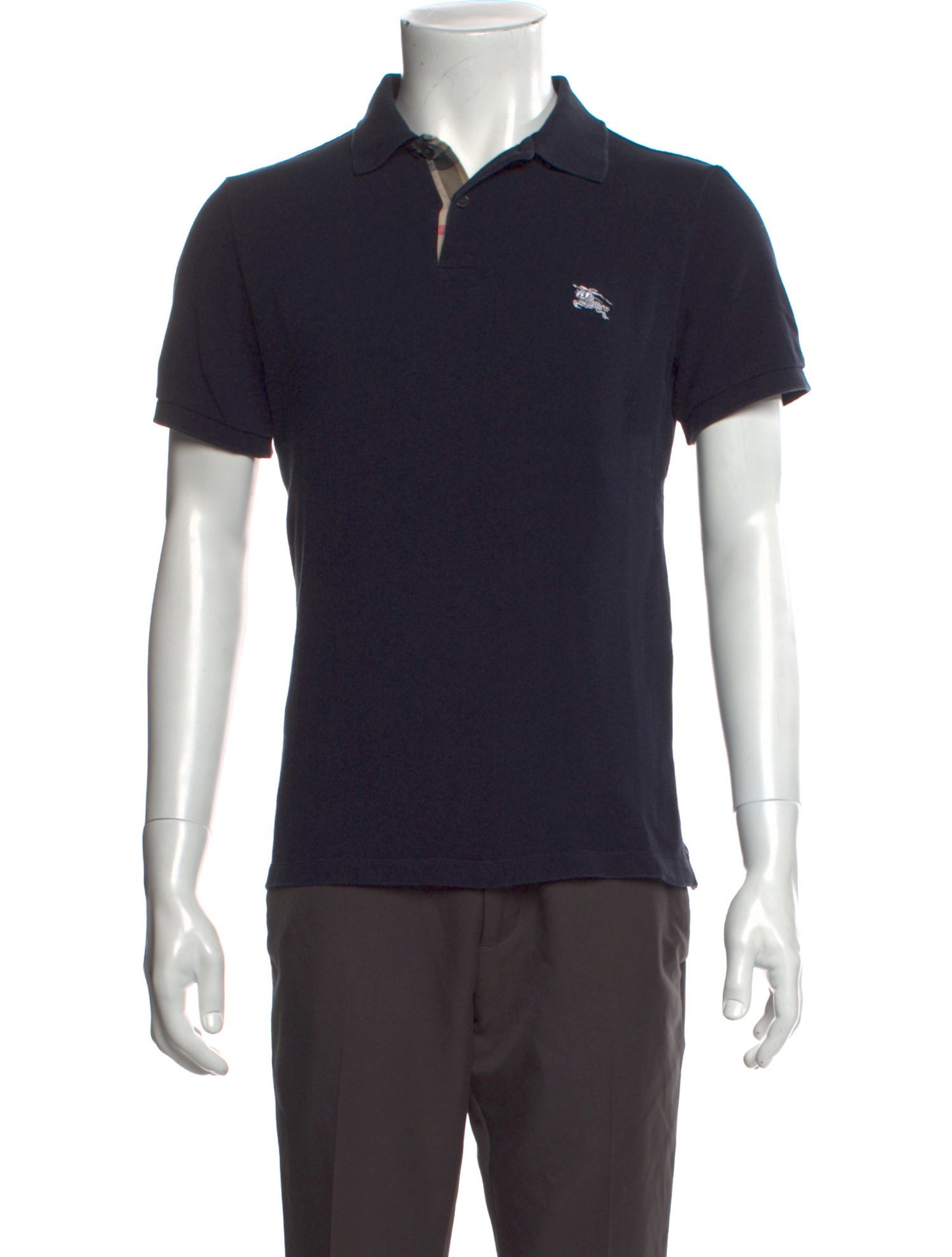 Burberry Brit Nova Check Pattern Crew Neck Polo Shirt