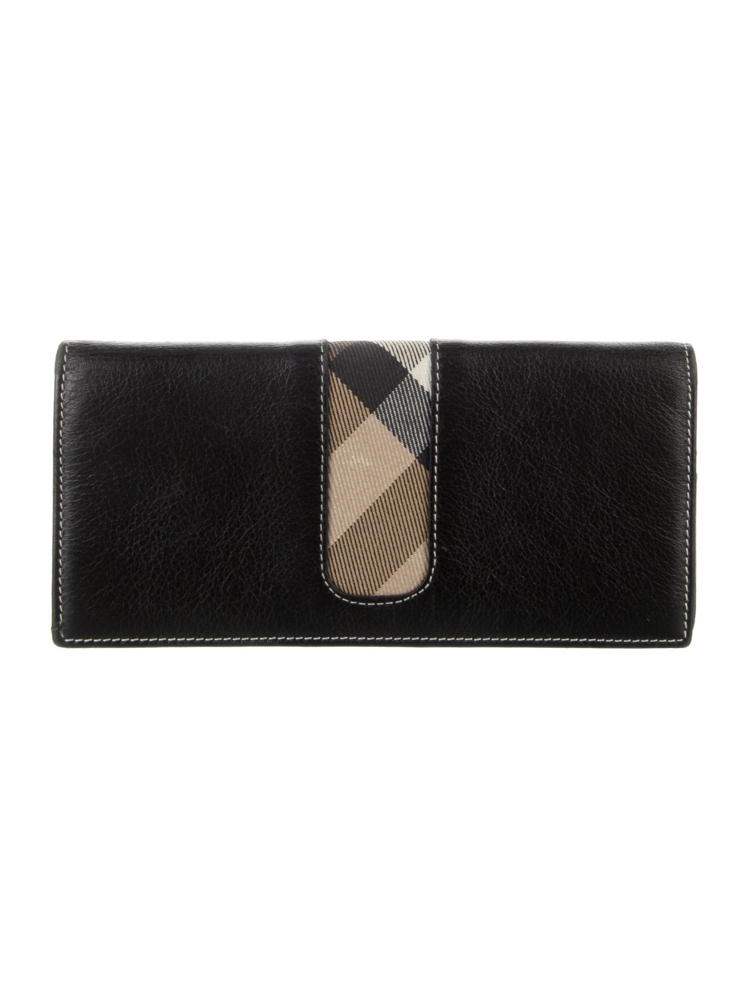 Burberry House Check Pattern Leather Continental Wallet