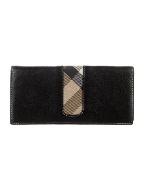 Burberry House Check Pattern Leather Continental Wallet