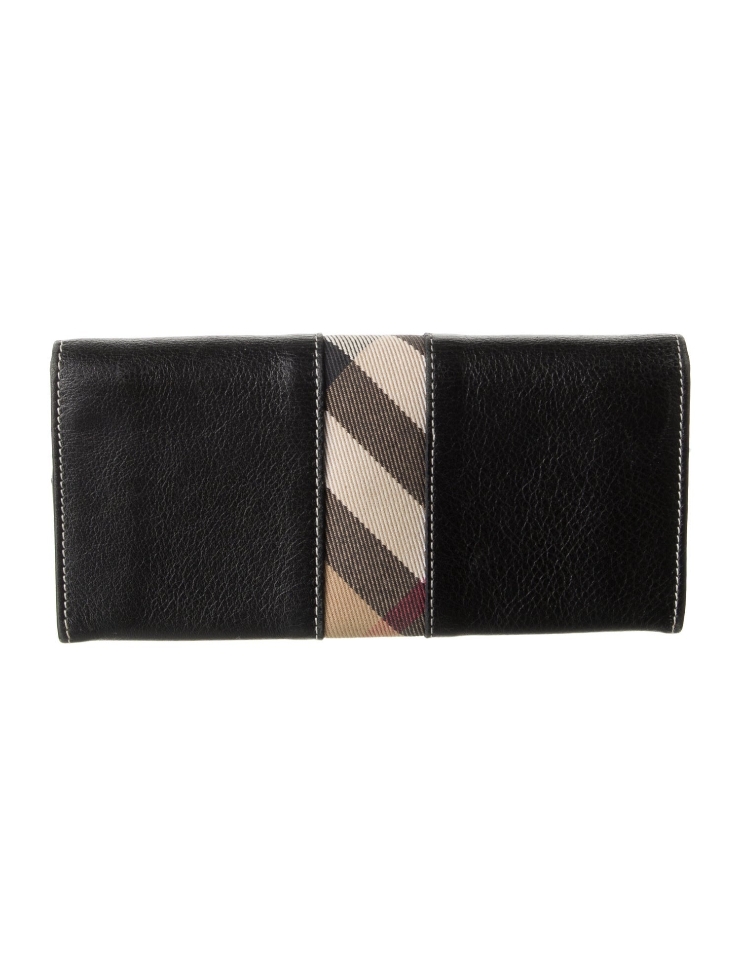 Burberry House Check Pattern Leather Continental Wallet