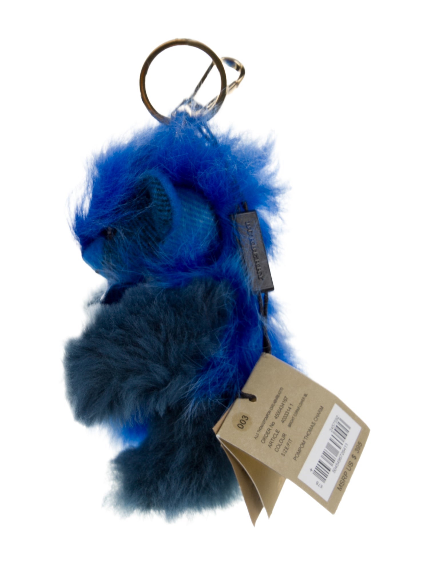 Burberry Blue Pom Pom Thomas Bag Charm