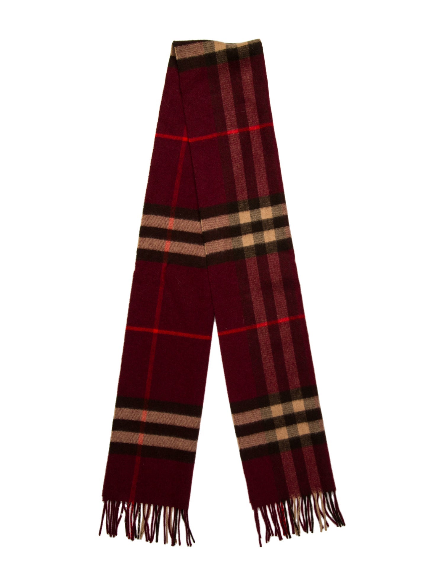 Burberry Cashmere Plaid Print Scarf