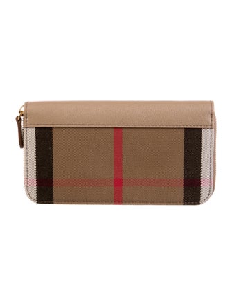 Burberry Plaid Print Continental Wallet