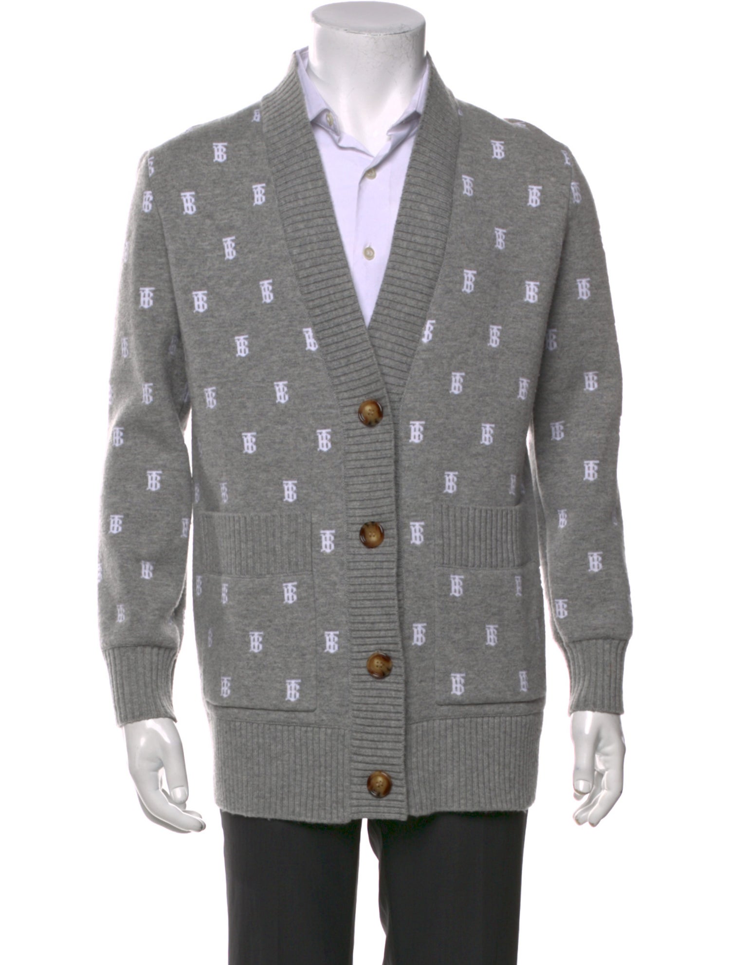 Burberry Printed V-Neck Cardigan