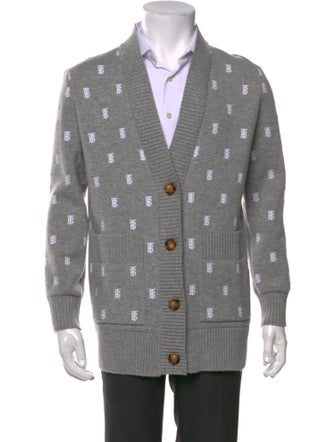 Burberry Printed V-Neck Cardigan