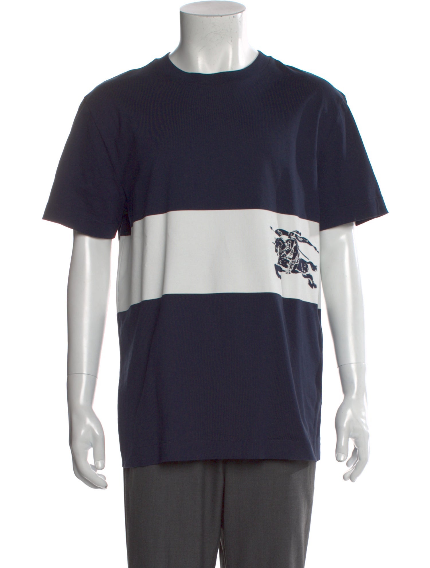 Burberry Colorblock Pattern Crew Neck T-Shirt