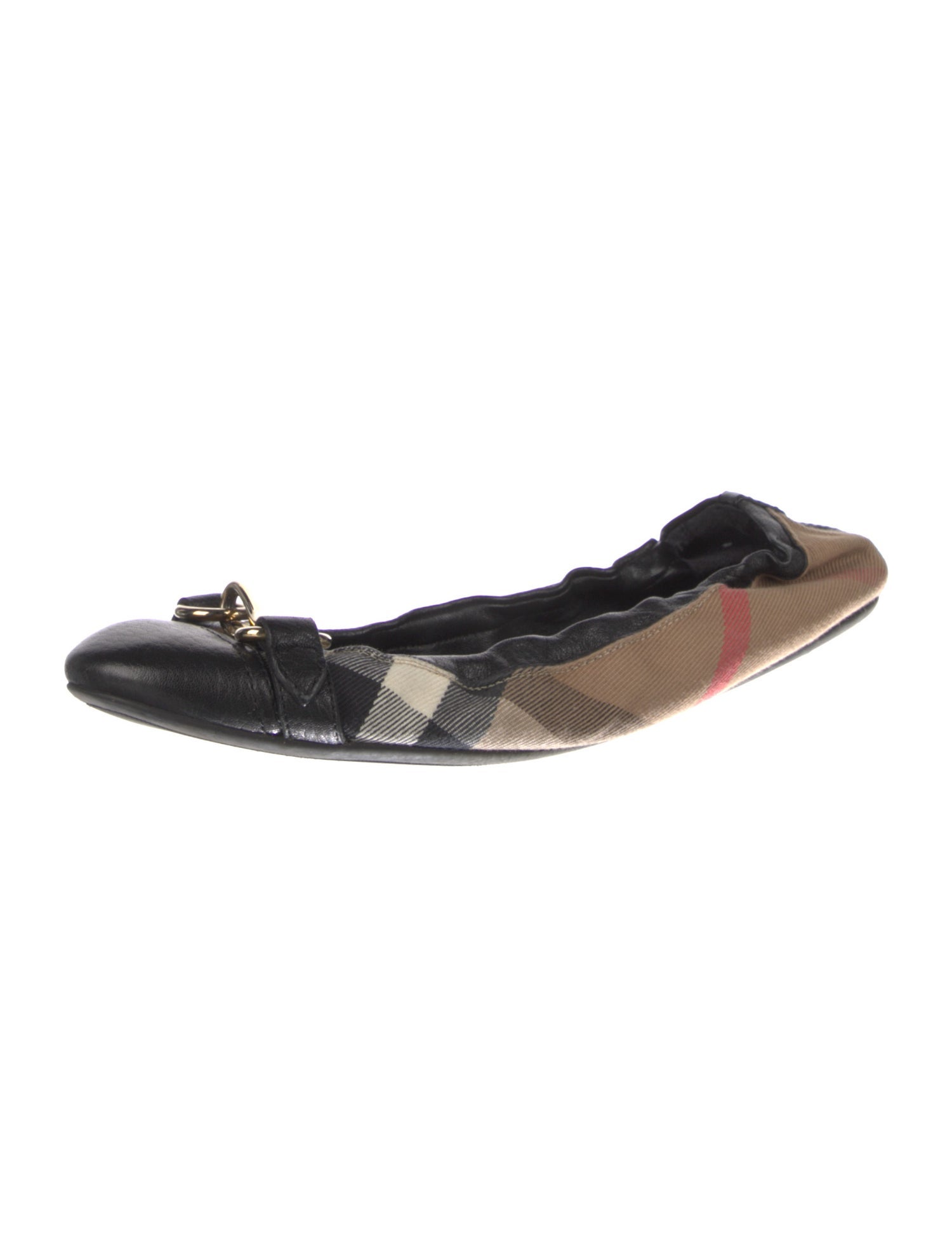 Burberry House Check Pattern Canvas Ballet Flats